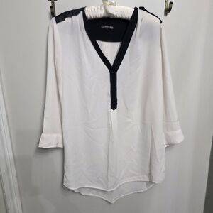 Express White And Black Portofino Top Size M